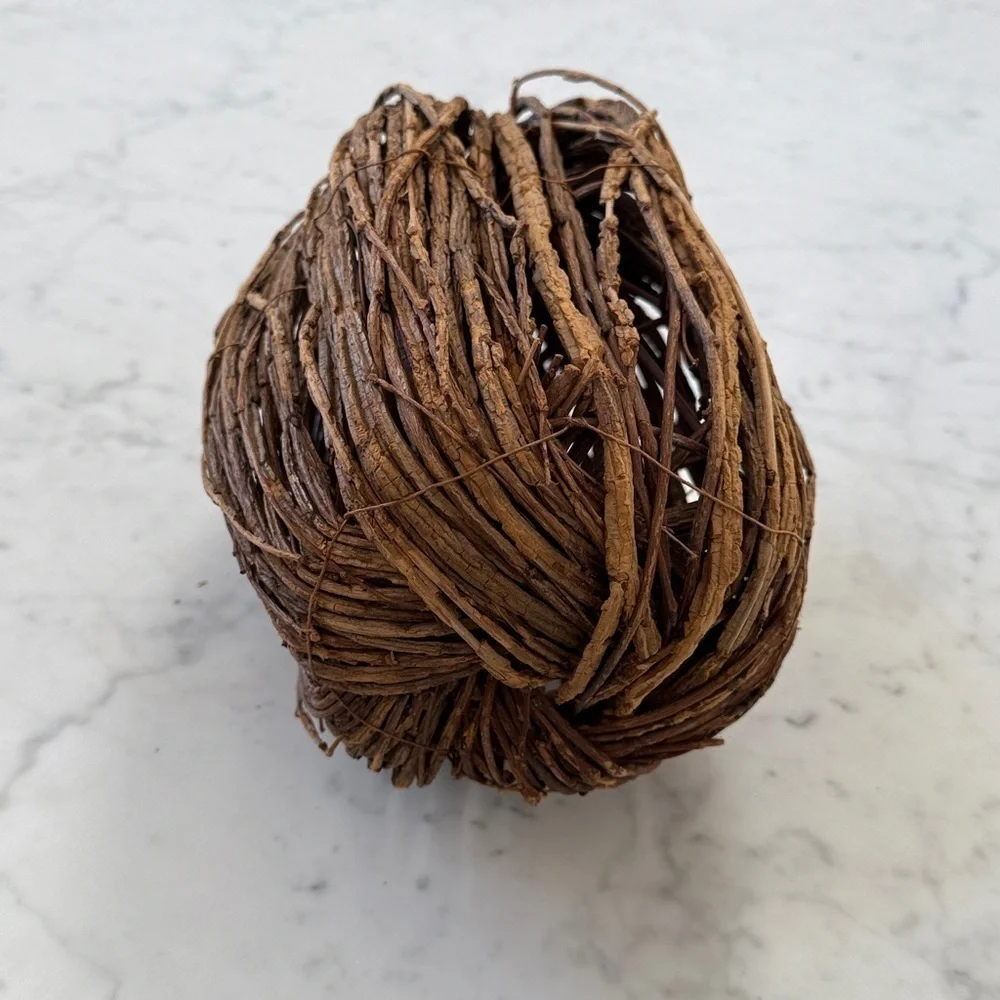 Crate & Barrel Large Wicker Pumpkin Fall Harvest Thanksgiving Decor